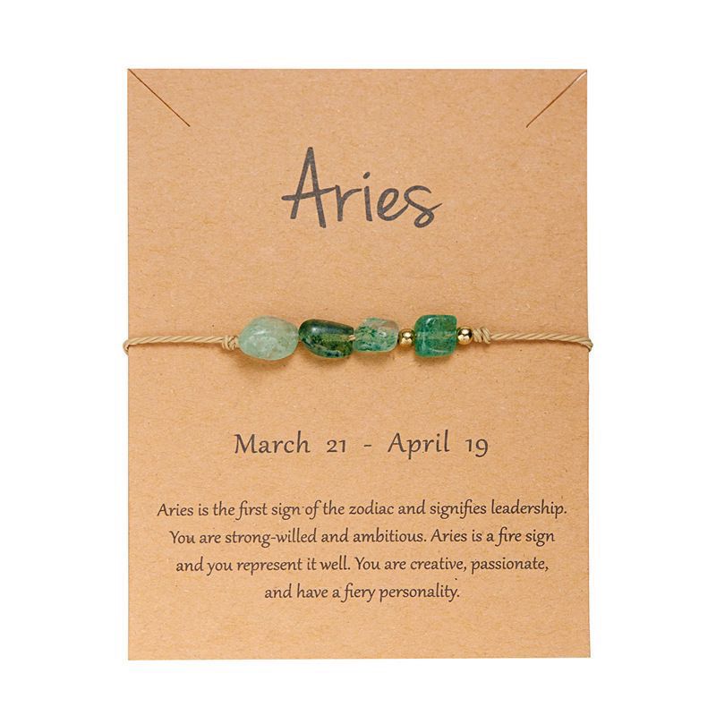 Zodiac Signs Nugget Stone Bracelets for Everyday Wear