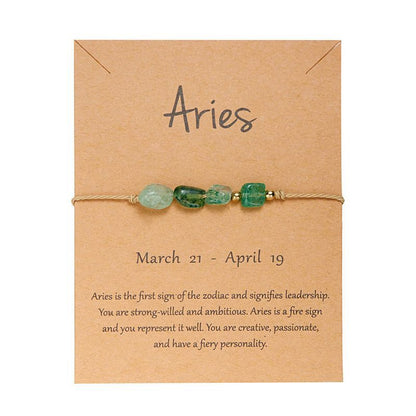 Zodiac Signs Nugget Stone Bracelets for Everyday Wear