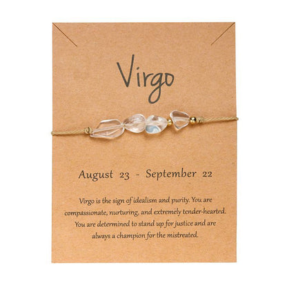 Zodiac Signs Nugget Stone Bracelets for Everyday Wear