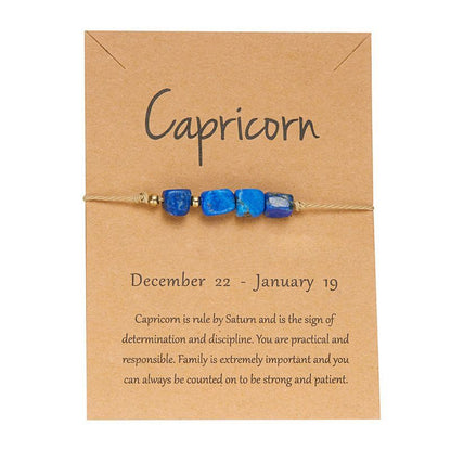 Zodiac Signs Nugget Stone Bracelets for Everyday Wear