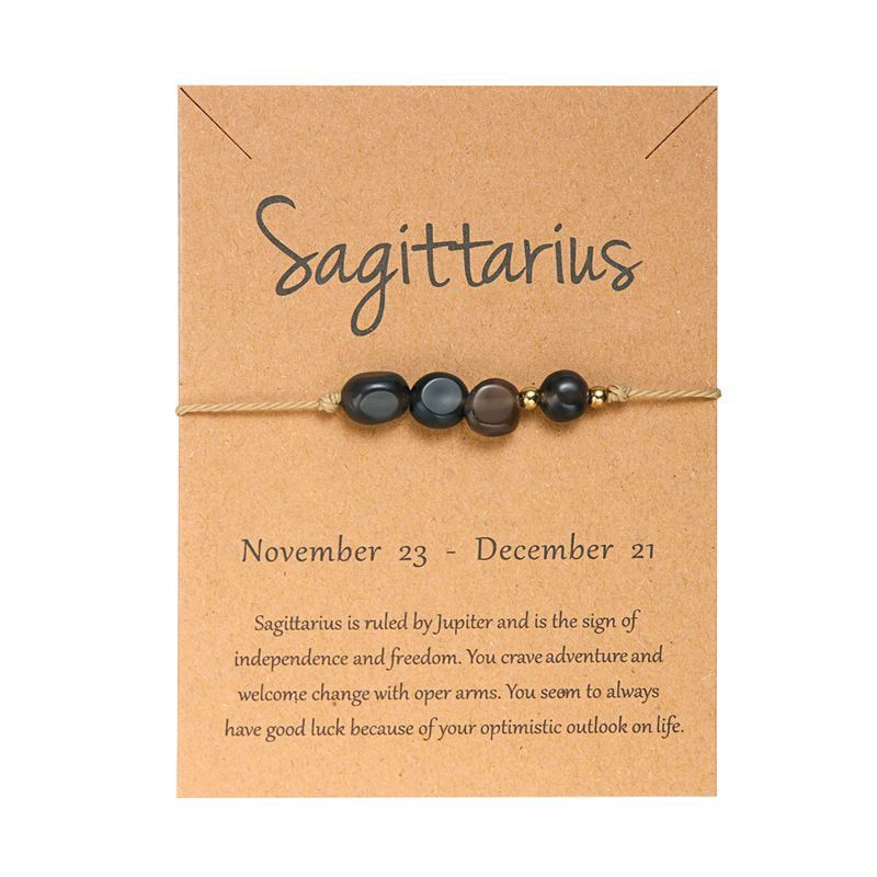 Zodiac Signs Nugget Stone Bracelets for Everyday Wear