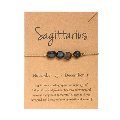 Zodiac Signs Nugget Stone Bracelets for Everyday Wear