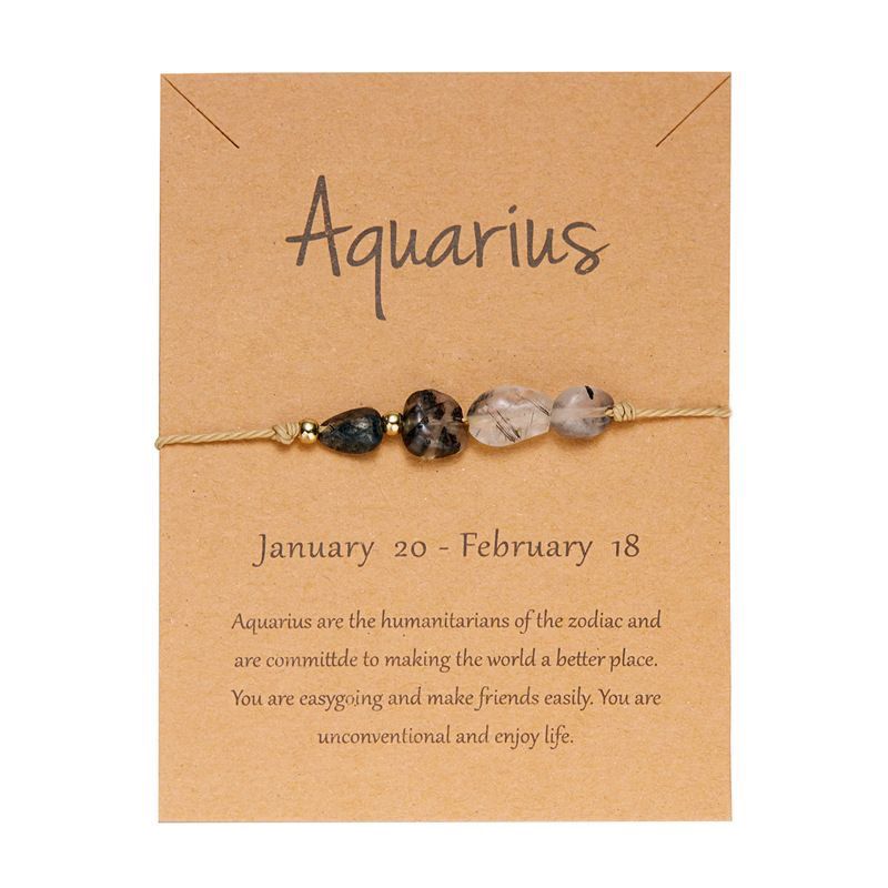 Zodiac Signs Nugget Stone Bracelets for Everyday Wear