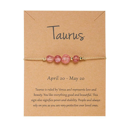 Zodiac Signs Nugget Stone Bracelets for Everyday Wear