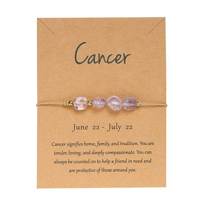 Zodiac Signs Nugget Stone Bracelets for Everyday Wear