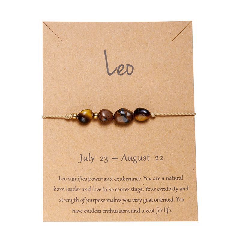 Zodiac Signs Nugget Stone Bracelets for Everyday Wear