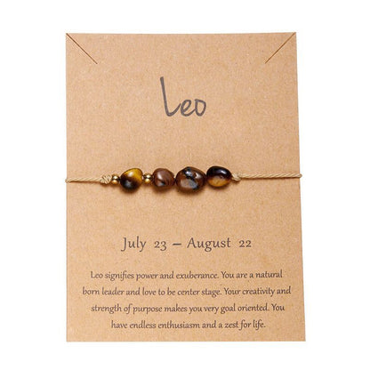 Zodiac Signs Nugget Stone Bracelets for Everyday Wear