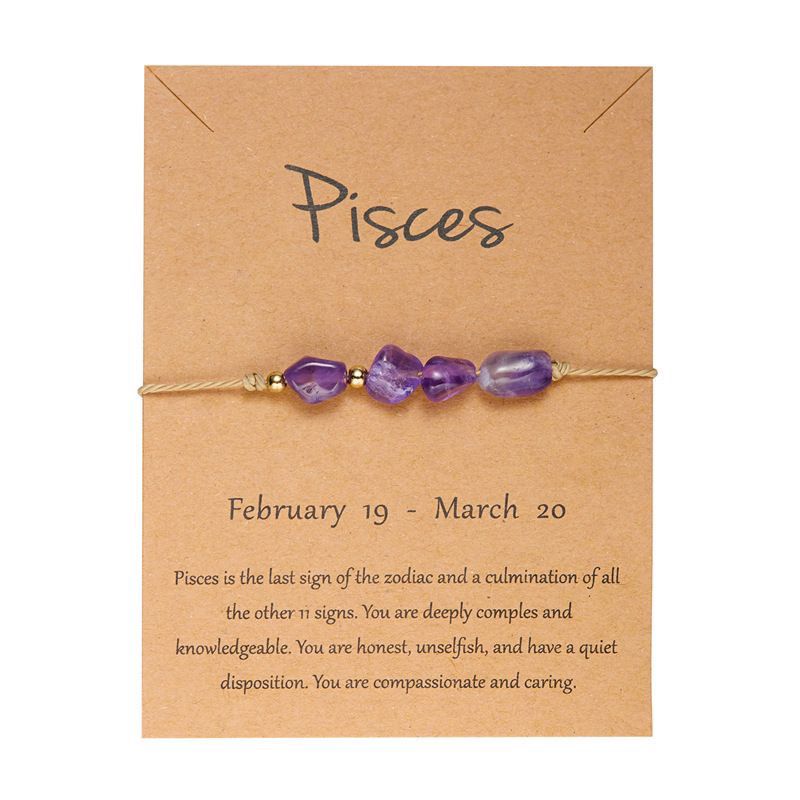 Zodiac Signs Nugget Stone Bracelets for Everyday Wear