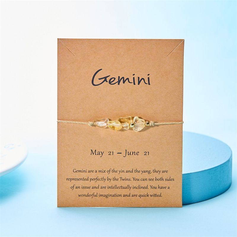 Zodiac Signs Nugget Stone Bracelets for Everyday Wear