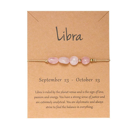 Zodiac Signs Nugget Stone Bracelets for Everyday Wear