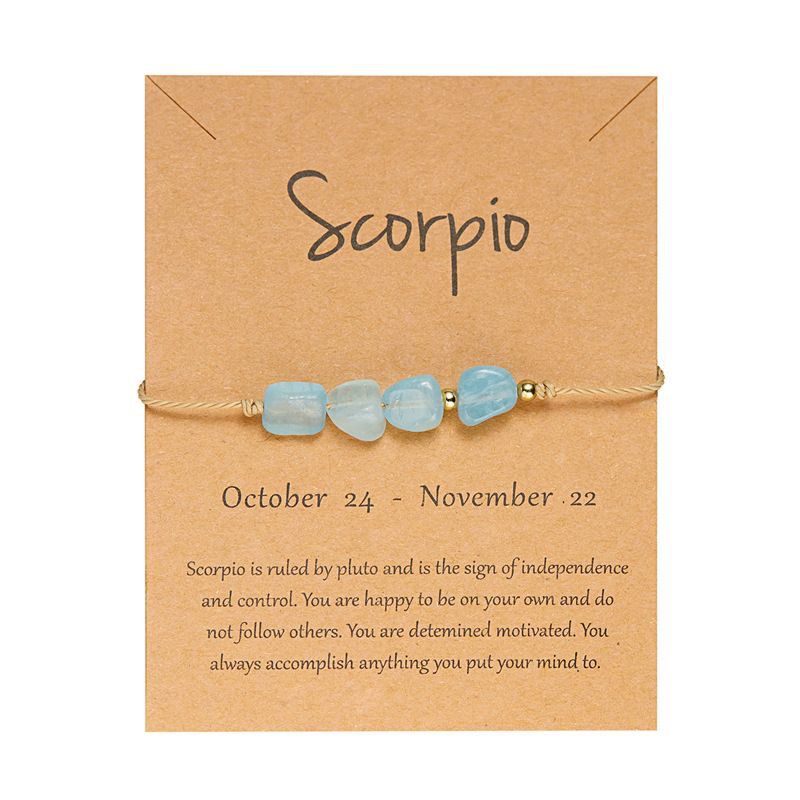 Zodiac Signs Nugget Stone Bracelets for Everyday Wear