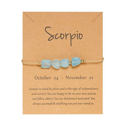 Zodiac Signs Nugget Stone Bracelets for Everyday Wear