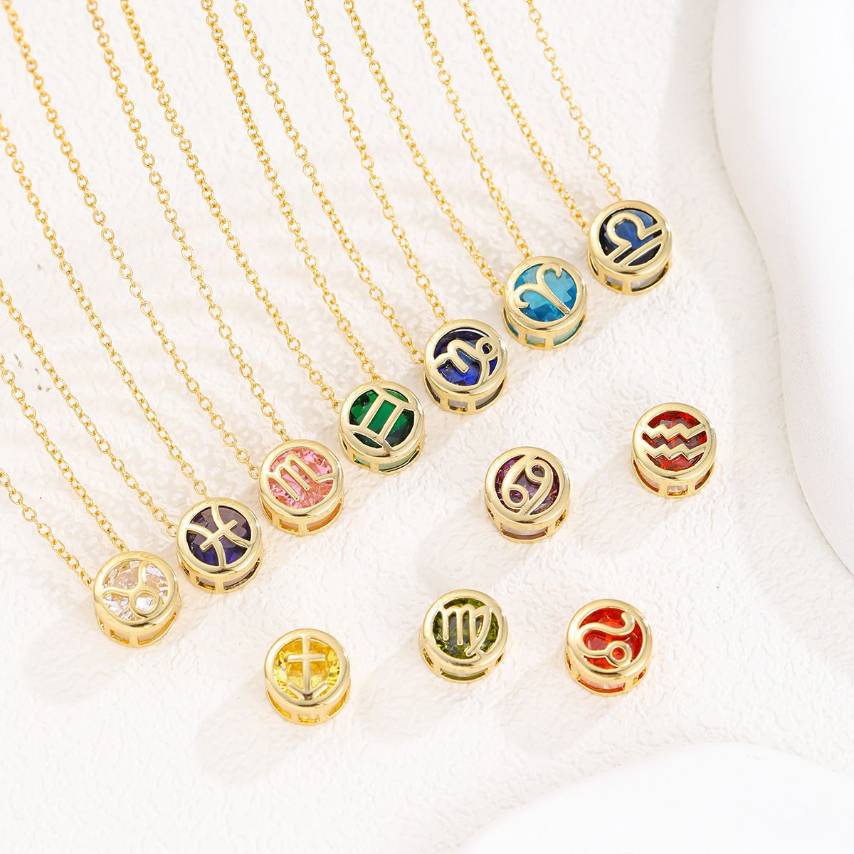 Zodiac Signs CZ Spacer Finding for DIY Jewelry Making 11x11m