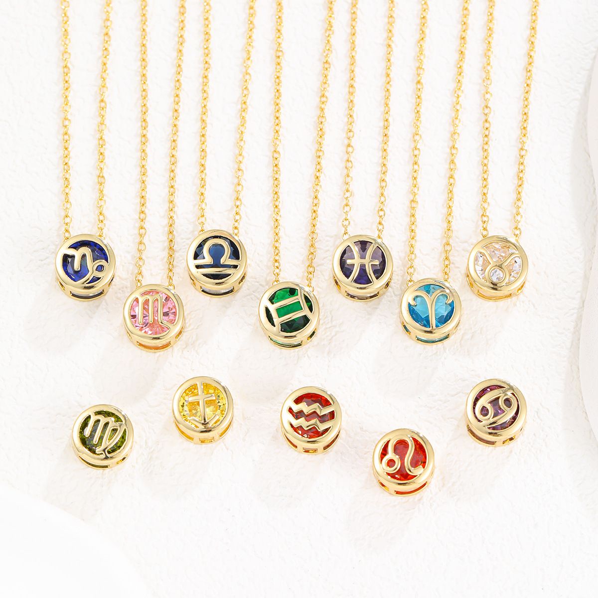 Zodiac Signs CZ Spacer Finding for DIY Jewelry Making 11x11m