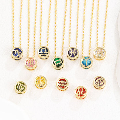 Zodiac Signs CZ Spacer Finding for DIY Jewelry Making 11x11m