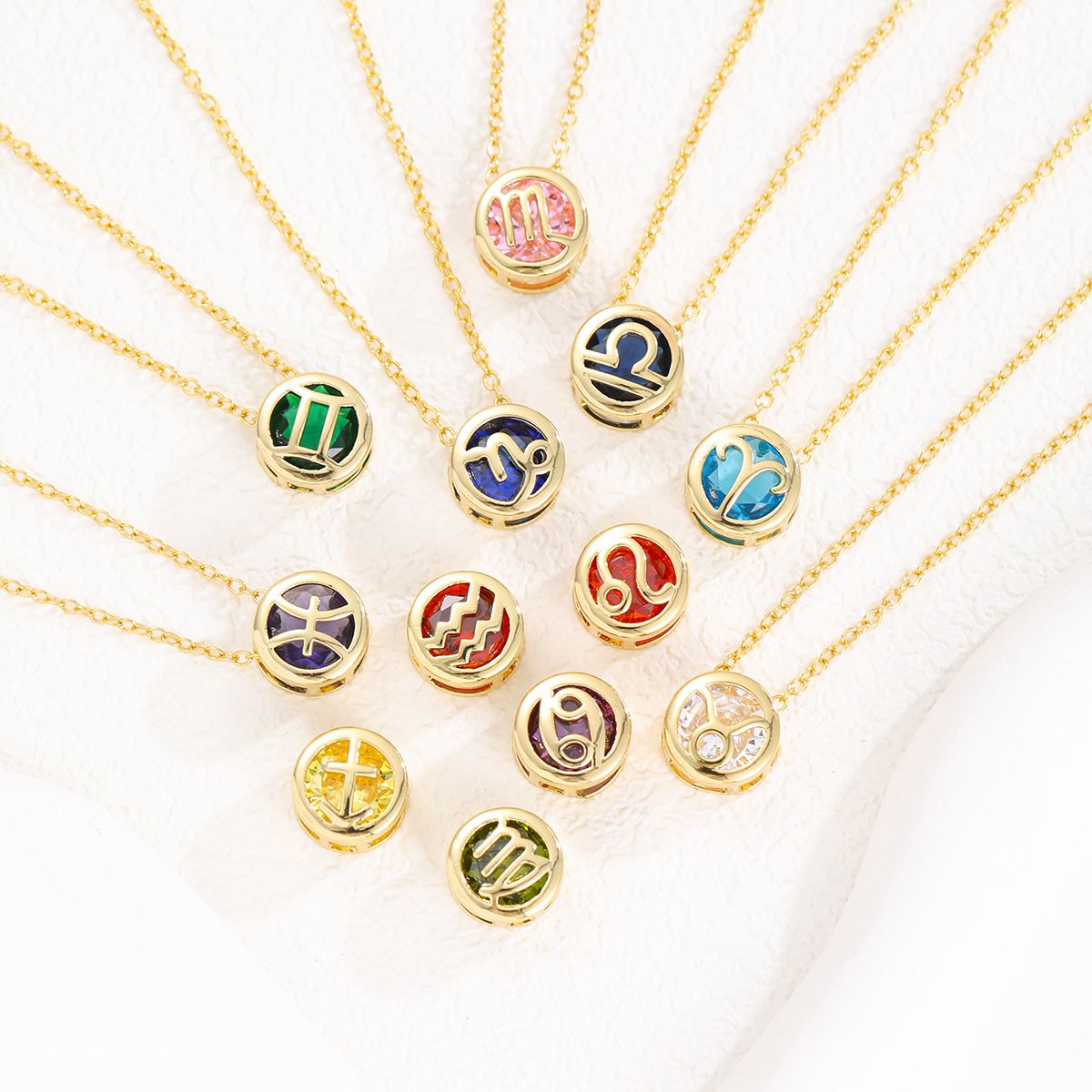 Zodiac Signs CZ Spacer Finding for DIY Jewelry Making 11x11m