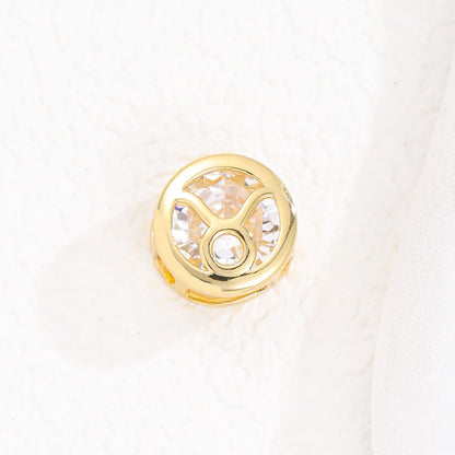 Zodiac Signs CZ Spacer Finding for DIY Jewelry Making 11x11m
