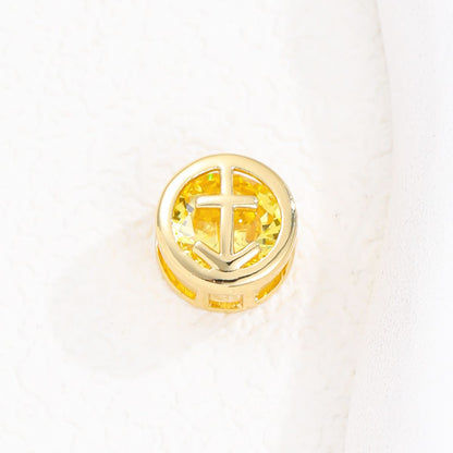 Zodiac Signs CZ Spacer Finding for DIY Jewelry Making 11x11m