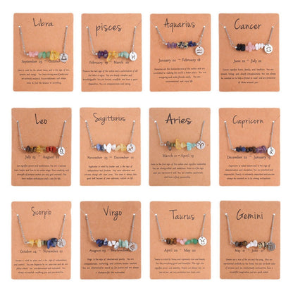 Zodiac Signs Chip Stone Necklace for Everyday Wear
