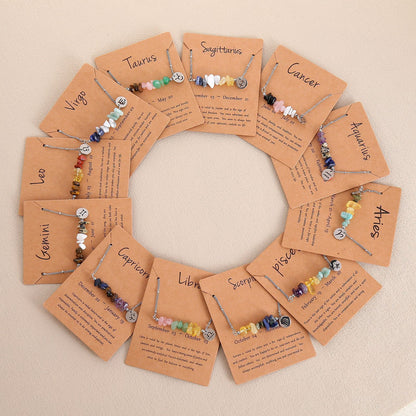 Zodiac Signs Chip Stone Necklace for Everyday Wear