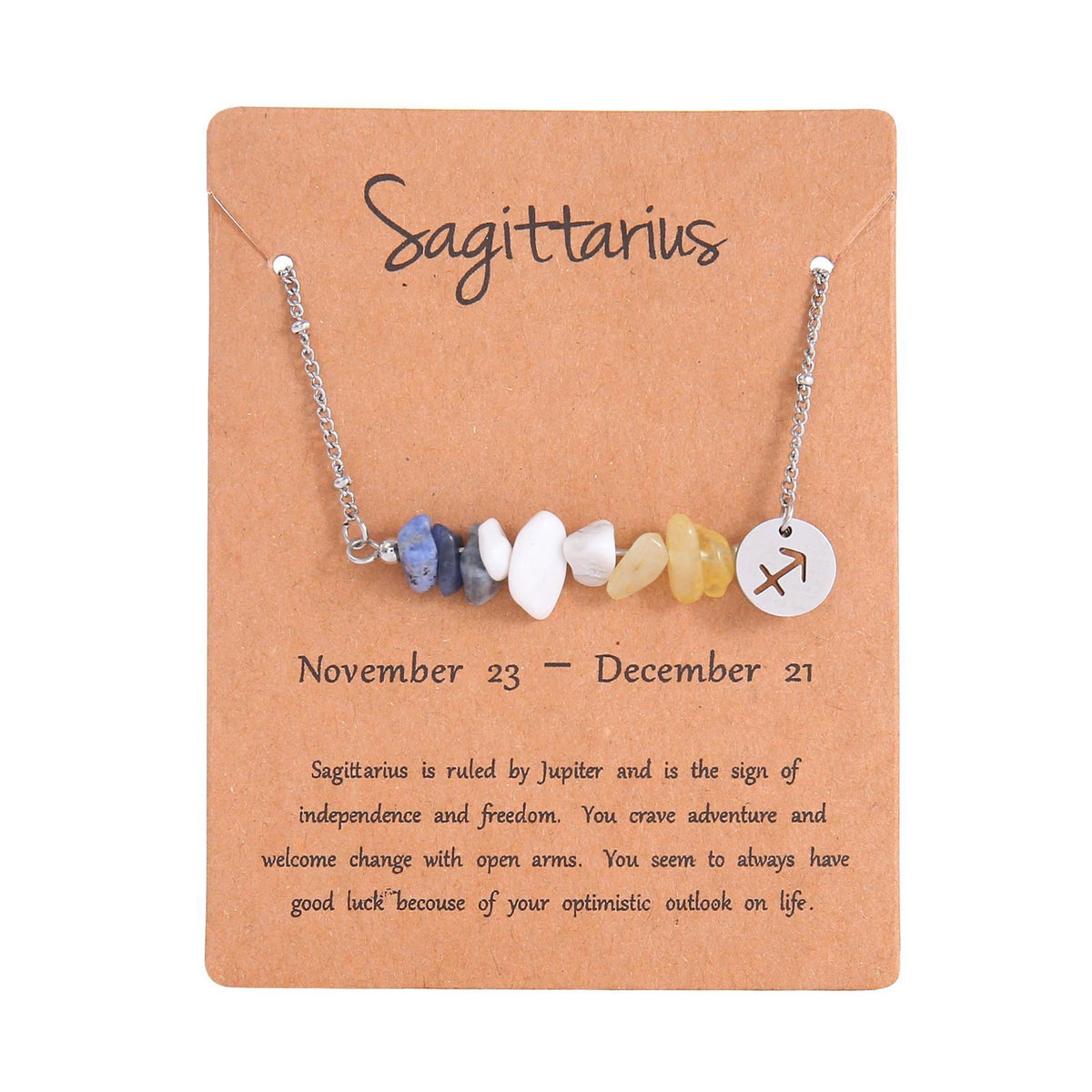 Zodiac Signs Chip Stone Necklace for Everyday Wear