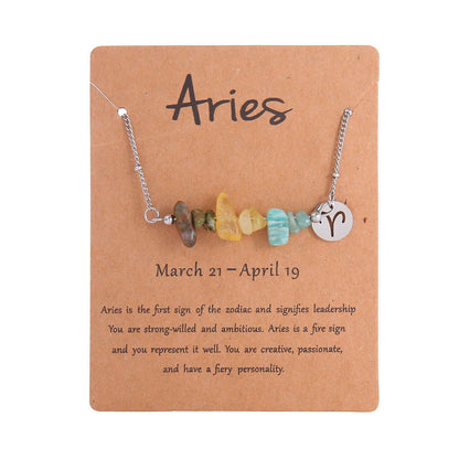 Zodiac Signs Chip Stone Necklace for Everyday Wear