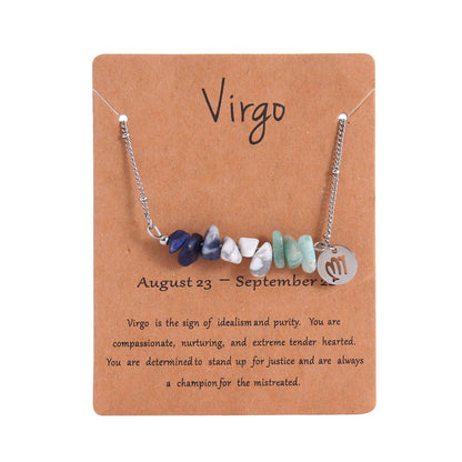 Zodiac Signs Chip Stone Necklace for Everyday Wear