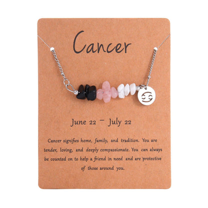Zodiac Signs Chip Stone Necklace for Everyday Wear