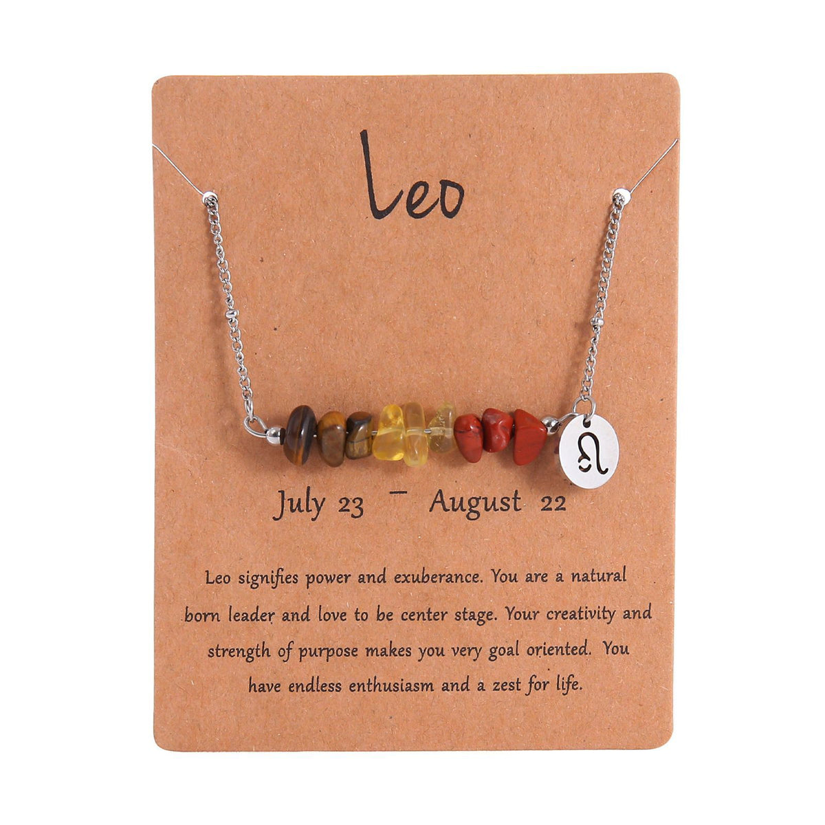 Zodiac Signs Chip Stone Necklace for Everyday Wear