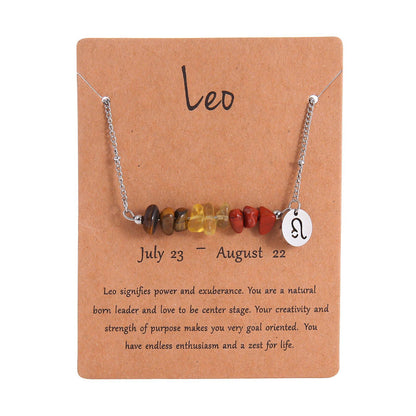 Zodiac Signs Chip Stone Necklace for Everyday Wear