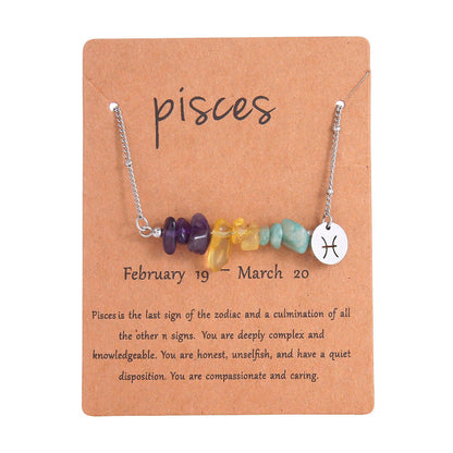 Zodiac Signs Chip Stone Necklace for Everyday Wear