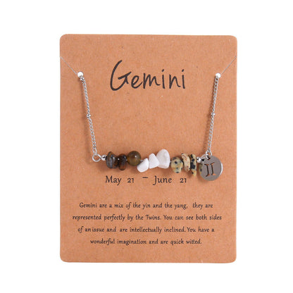 Zodiac Signs Chip Stone Necklace for Everyday Wear
