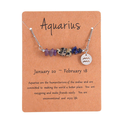Zodiac Signs Chip Stone Necklace for Everyday Wear