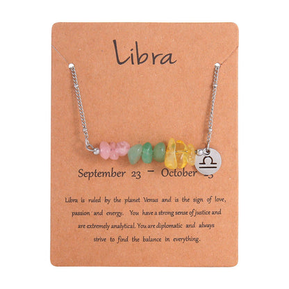 Zodiac Signs Chip Stone Necklace for Everyday Wear