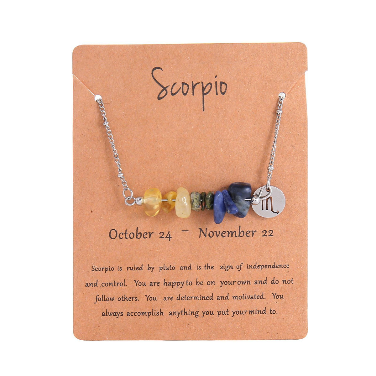 Zodiac Signs Chip Stone Necklace for Everyday Wear