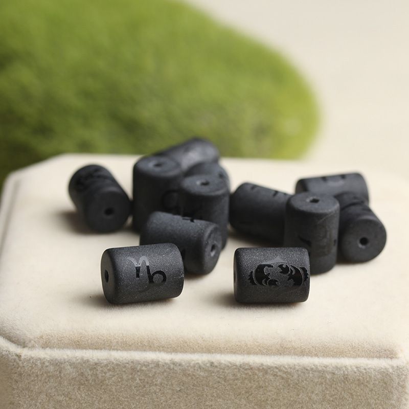 Zodiac Signs Black Onyx Spacer Finding for DIY Jewelry Making 10x14mm