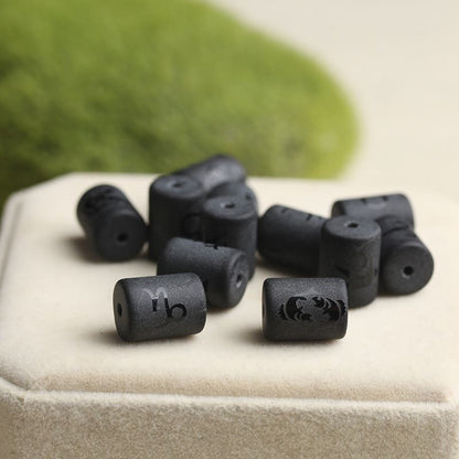 Zodiac Signs Black Onyx Spacer Finding for DIY Jewelry Making 10x14mm