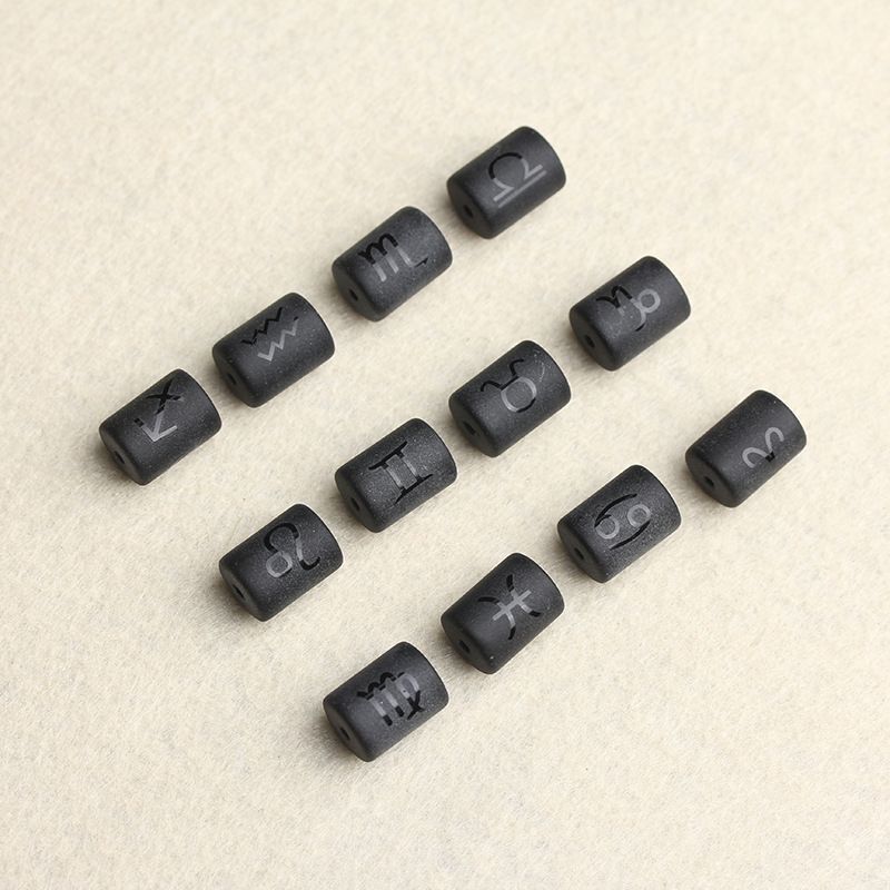 Zodiac Signs Black Onyx Spacer Finding for DIY Jewelry Making 10x14mm