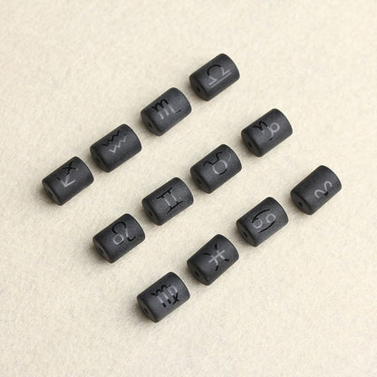 Zodiac Signs Black Onyx Spacer Finding for DIY Jewelry Making 10x14mm