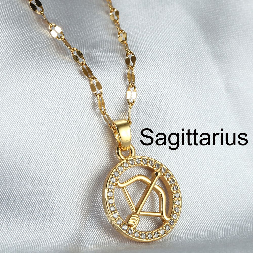 Zodiac Signs Gold Color Fashion Necklace for Everyday Wear