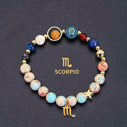 Zodiac Signs Imperial Jasper Elastic Bracelets for Women & Everyday Wear