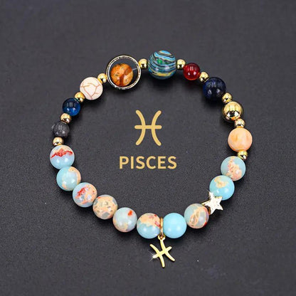Zodiac Signs Imperial Jasper Elastic Bracelets for Women & Everyday Wear