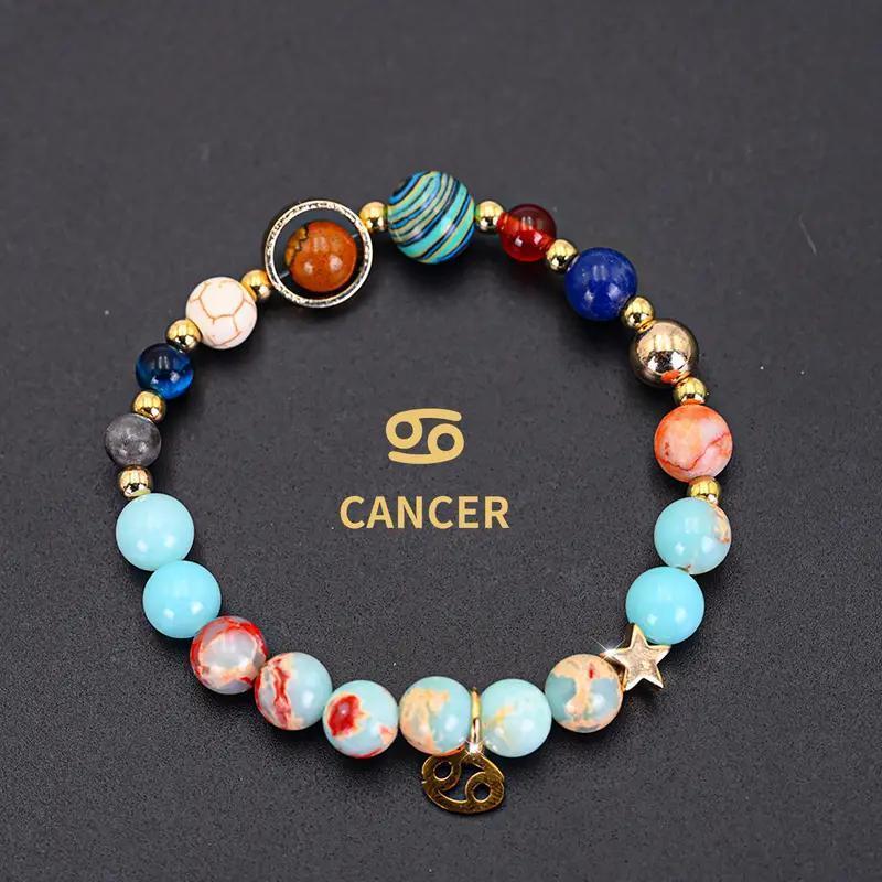 Zodiac Signs Imperial Jasper Elastic Bracelets for Women & Everyday Wear