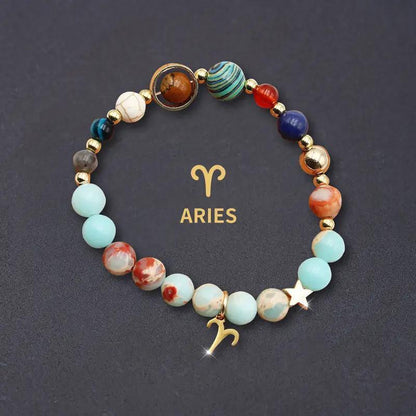 Zodiac Signs Imperial Jasper Elastic Bracelets for Women & Everyday Wear