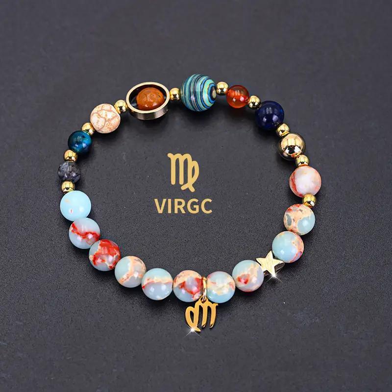 Zodiac Signs Imperial Jasper Elastic Bracelets for Women & Everyday Wear