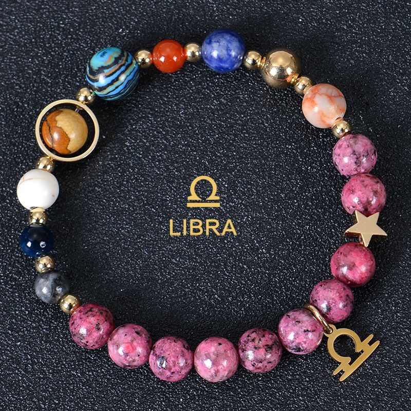 Zodiac Signs Purple Imperial Jasper Elastic Bracelets for Women & Everyday Wear