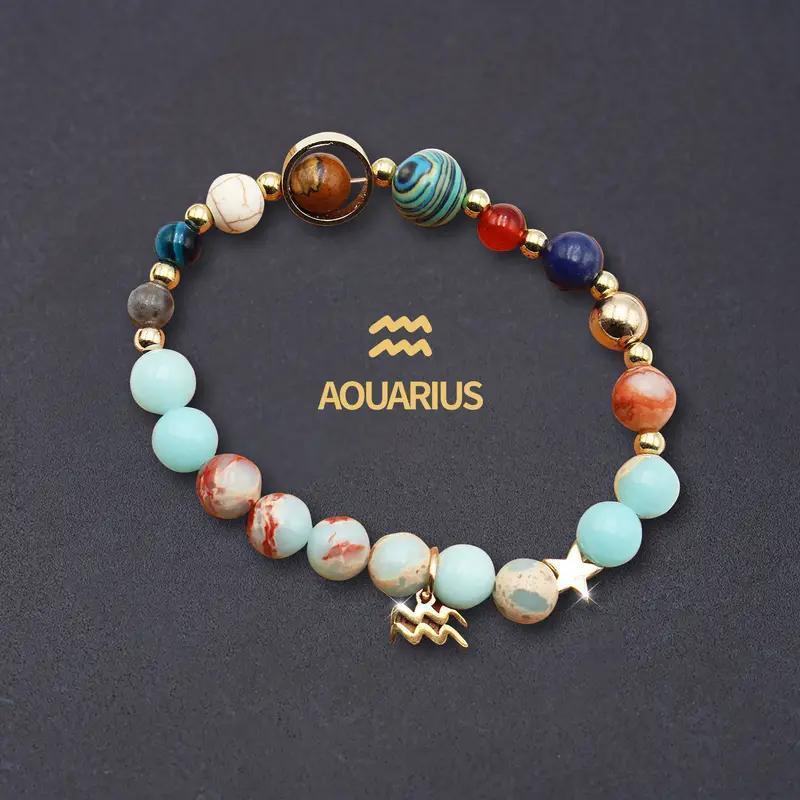 Zodiac Signs Imperial Jasper Elastic Bracelets for Women & Everyday Wear