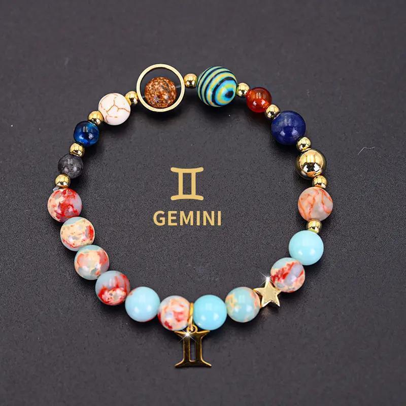 Zodiac Signs Imperial Jasper Elastic Bracelets for Women & Everyday Wear