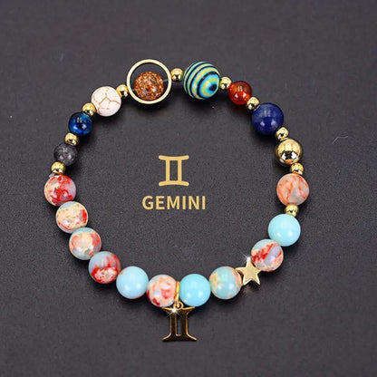Zodiac Signs Imperial Jasper Elastic Bracelets for Women & Everyday Wear
