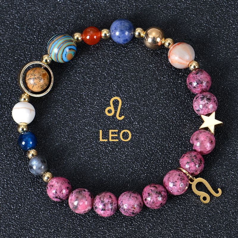Zodiac Signs Purple Imperial Jasper Elastic Bracelets for Women & Everyday Wear